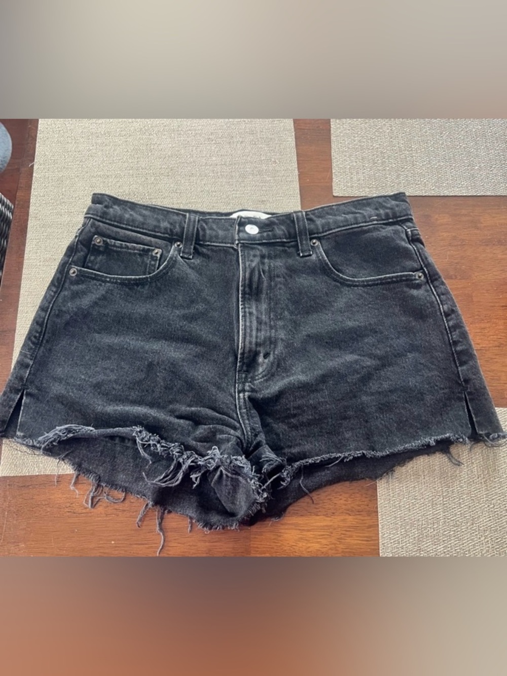 Abercrombie & Fitch black denim shorts